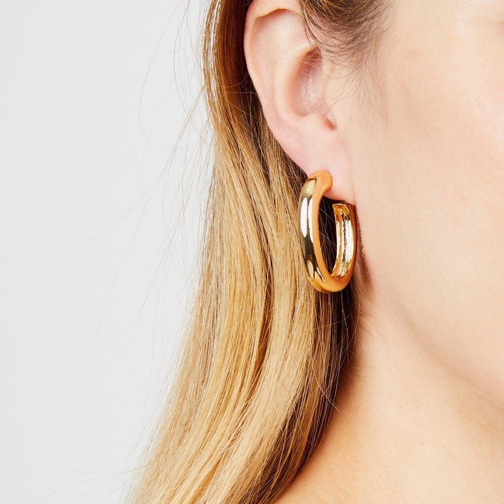Gold Oval Hoops